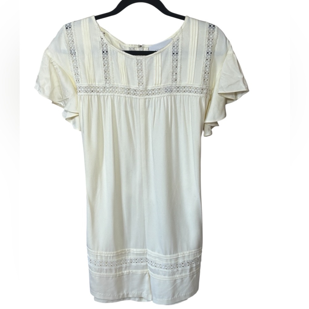 Anthropologie Mare Mare NWT Ivory Victorian Boho Romper XS Summer Romantic Cream - Picture 3 of 15